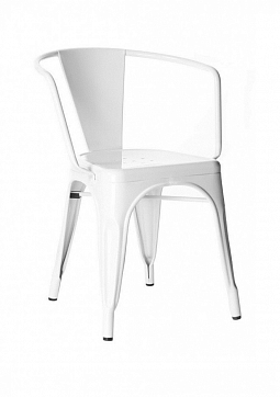 Стул Marais A-chair (Tolix style) белый с подлокотниками